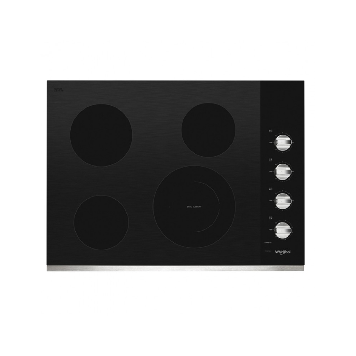 Tope de Cocina Eléctrico 75 Cm Vitrocerámica Color Plata Whirlpool