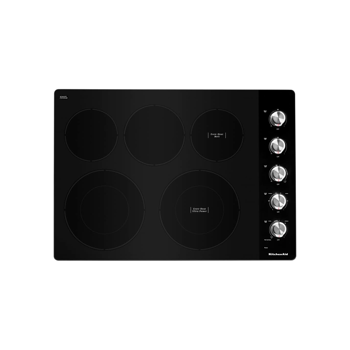 Tope Eléctrico 75 Cm 5 Hornillas Acero Inoxidable Y Vitrocerámica KitchenAid