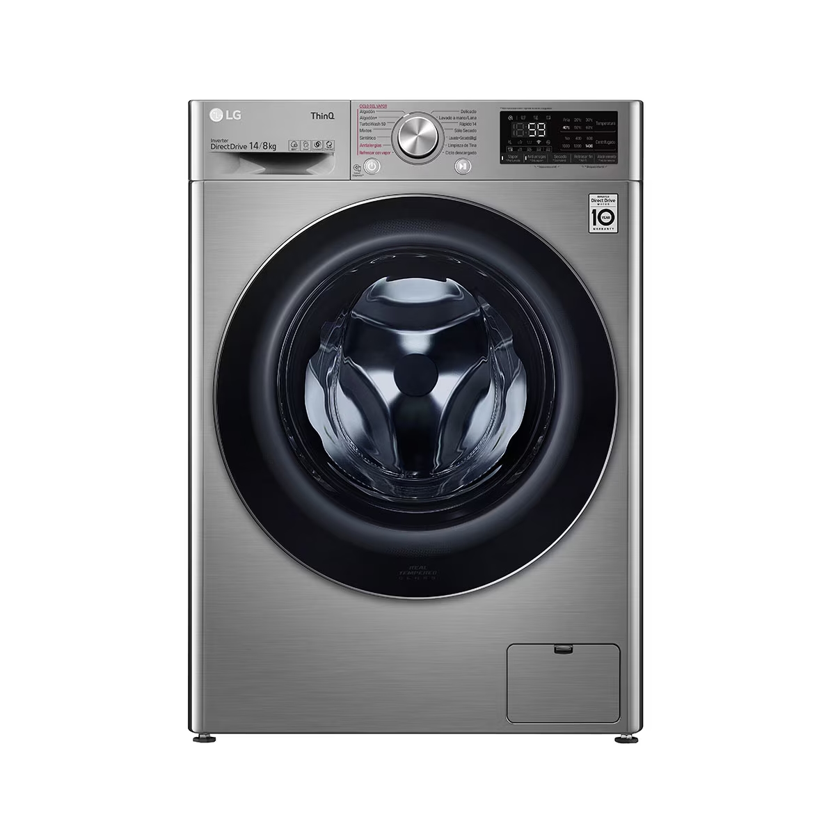 Lavadora Y Secadora Carga Frontal De 14 Kg Color Gris LG