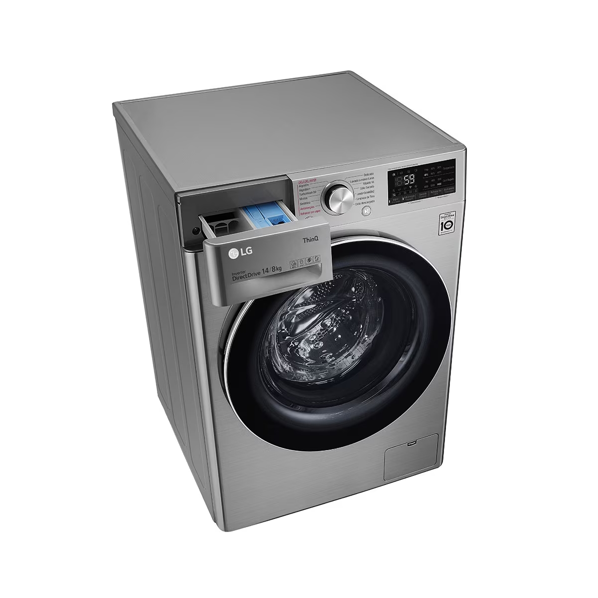 Lavadora Y Secadora Carga Frontal De 14 Kg Color Gris LG - Miniatura 4