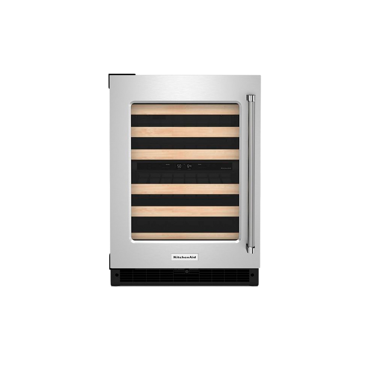 Vinera de 46 Botellas y 6 Niveles Color Plata con Repisas de Madera KitchenAid