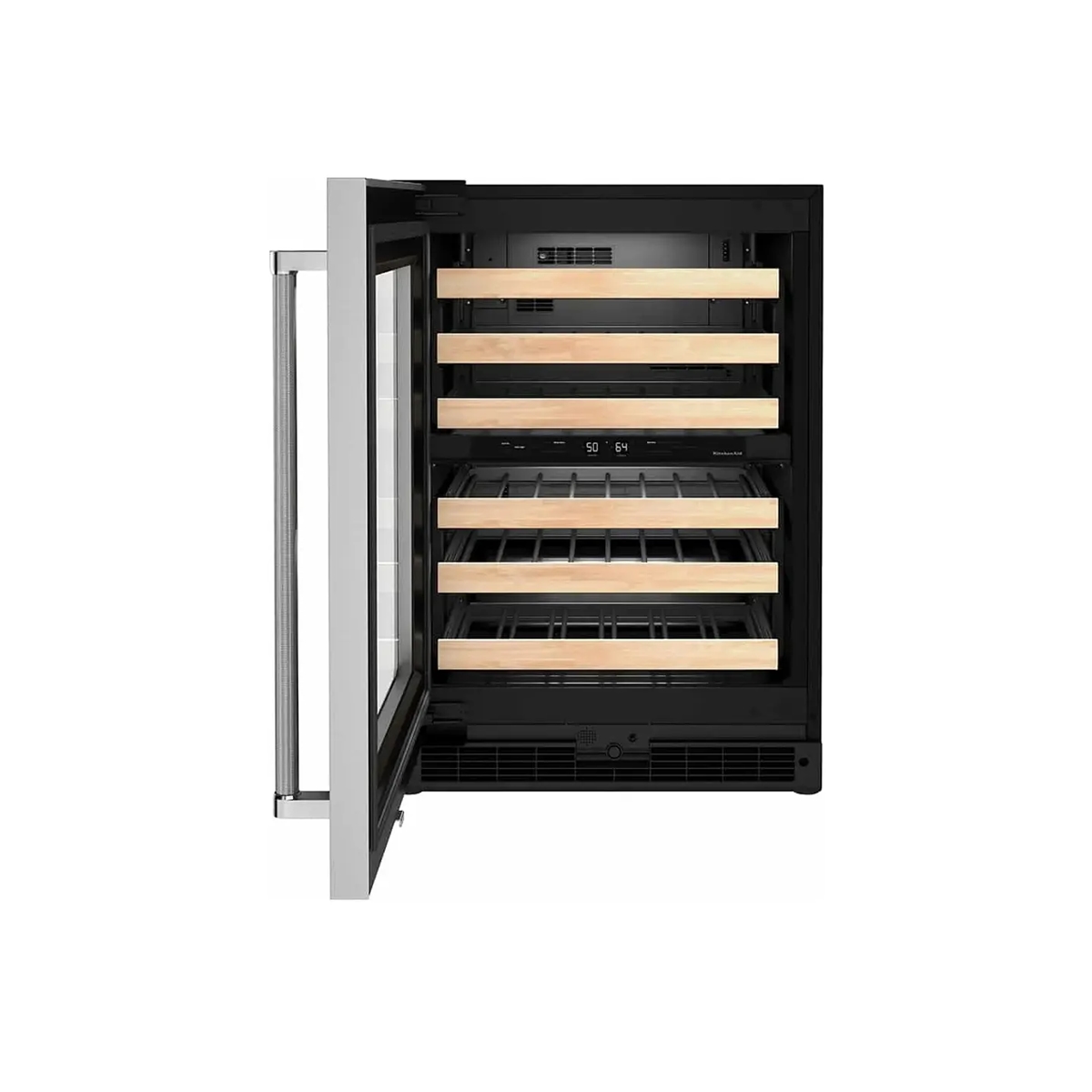 Vinera de 46 Botellas y 6 Niveles Color Plata con Repisas de Madera KitchenAid - Miniatura 3