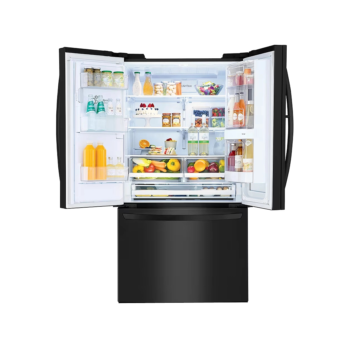Nevera 3 Puertas Inverter InstaView Con Dispensador 30 Pies color Negro Matte LG - Miniatura 3