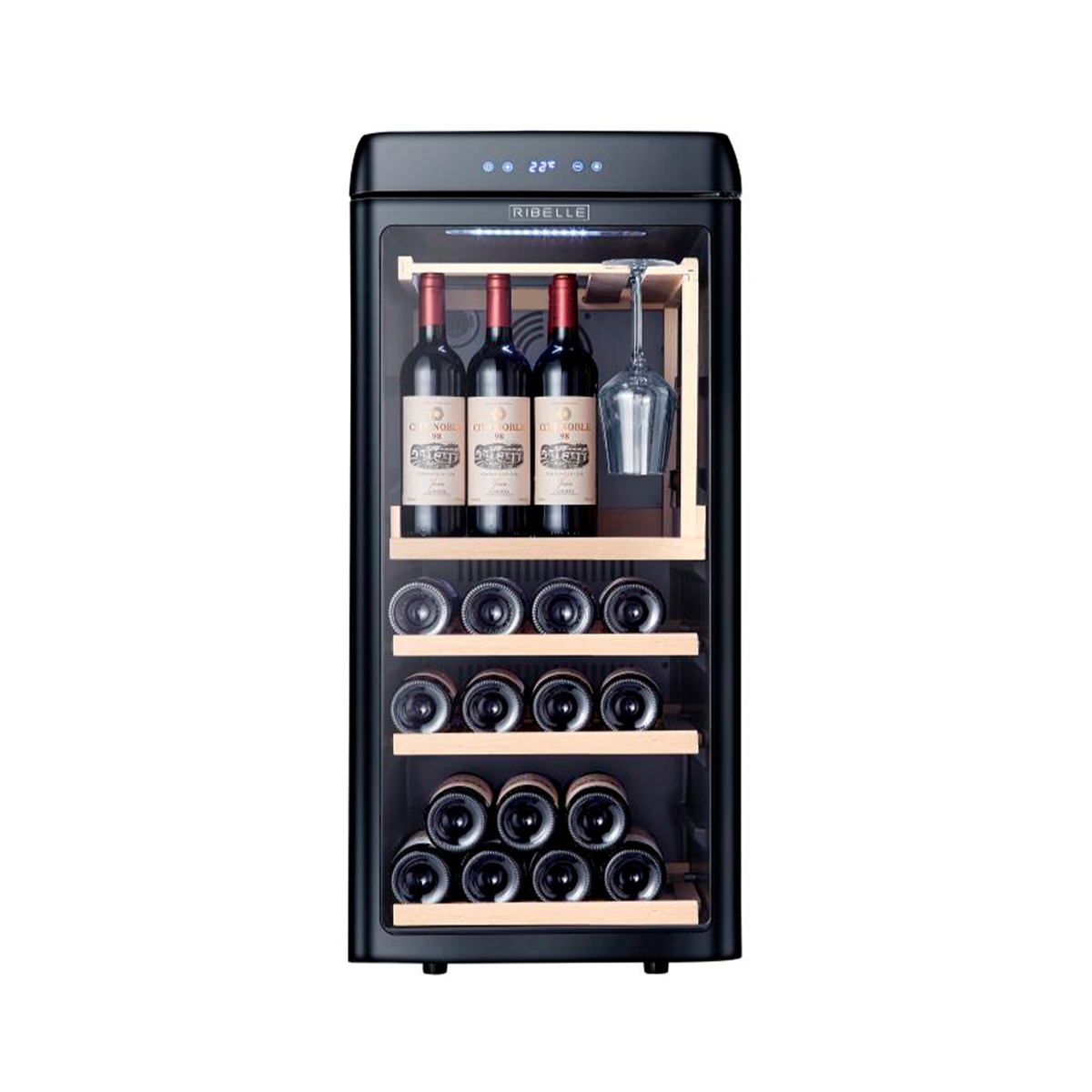 Vinera De 42 Botellas Color Negra Ribelle