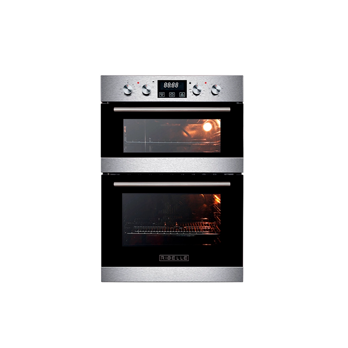 Horno Doble Eléctrico 24 Pulgadas Acero Inoxidable Ribelle