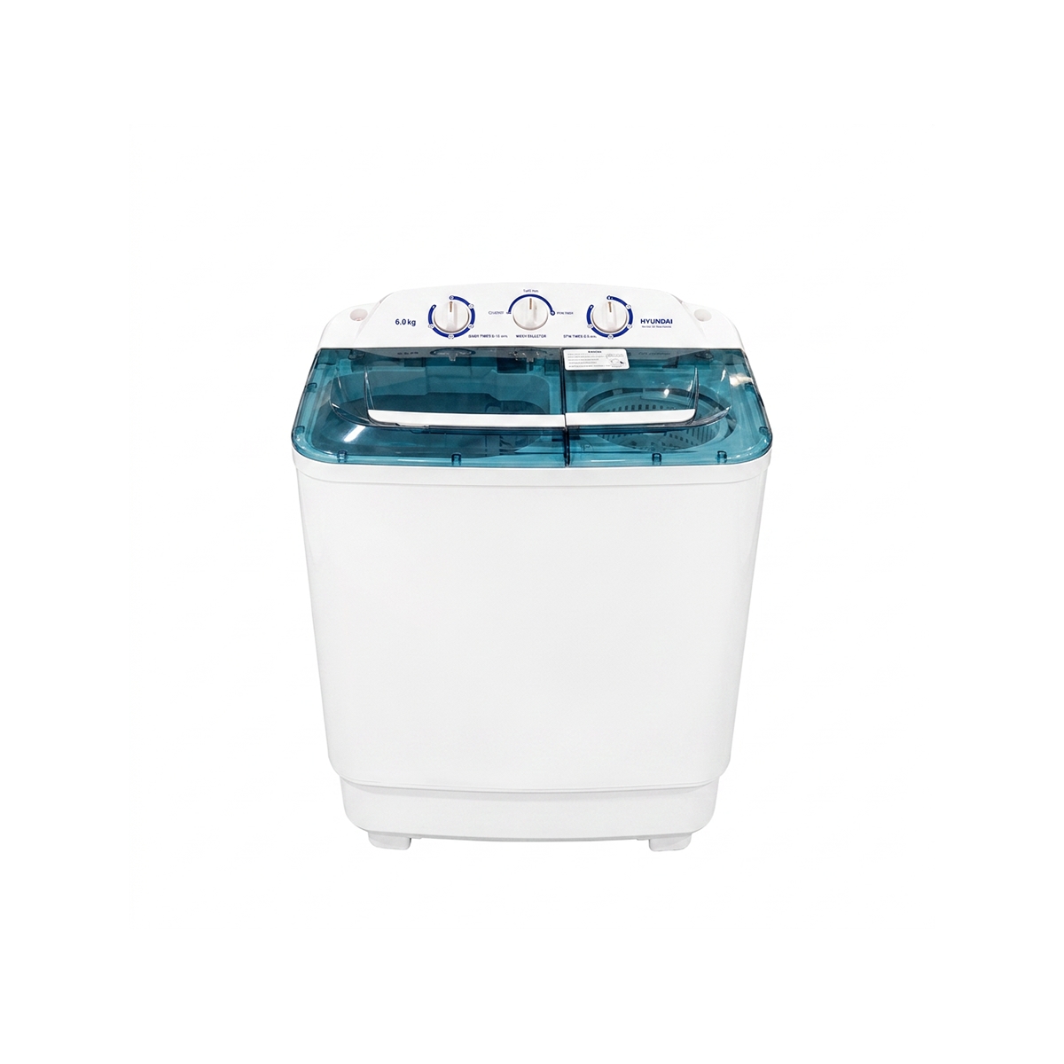 Lavadora Semiautomática Doble Tina De 6 Kg Color Blanco Hyundai