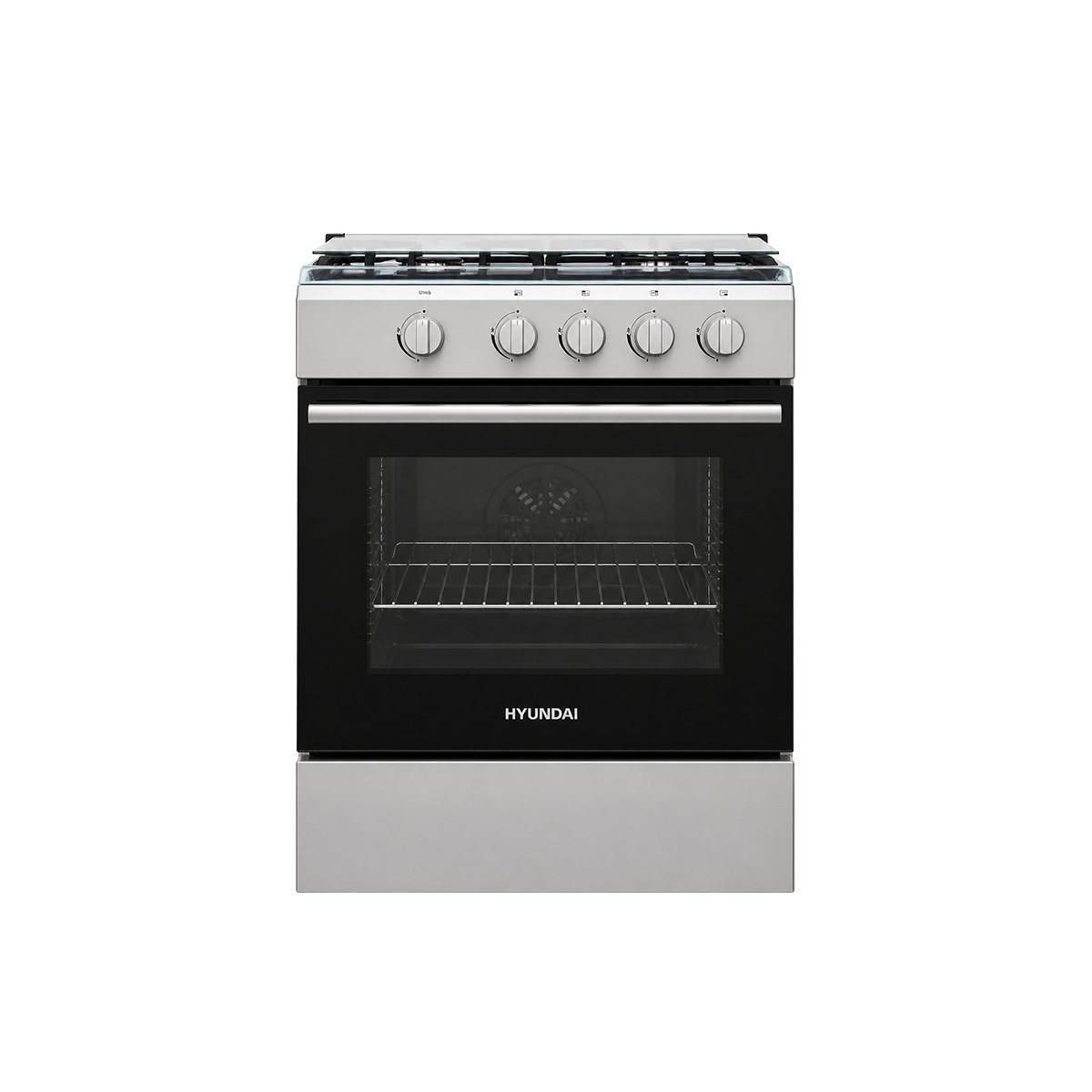 Cocina A Gas De 4 Hornillas Y 24 Pulgadas Color Plata Hyundai