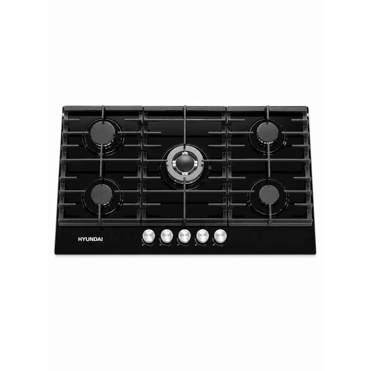 Tope De Cocina A Gas Vidrio De 90cm Con 5 Hornillas Hyundai