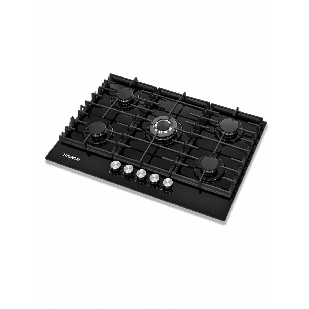 Tope De Cocina A Gas Vidrio De 90cm Con 5 Hornillas Hyundai - Miniatura 2