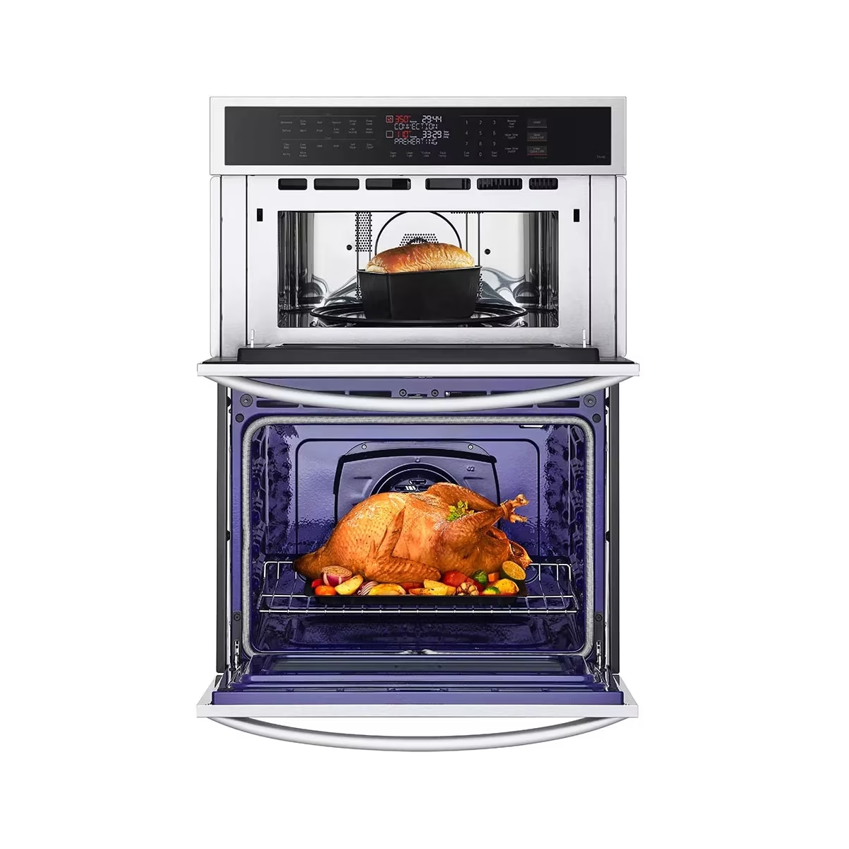 Horno Doble Eléctrico Inteligente de 30 Pulgadas con Air Fry y Microondas Acero Inoxidable LG - Miniatura 3