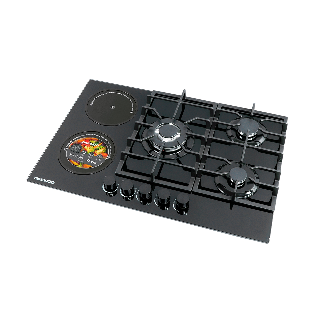 Tope Dual Eléctrico y Gas 76cm 5 Hornillas Daewoo - Miniatura 2
