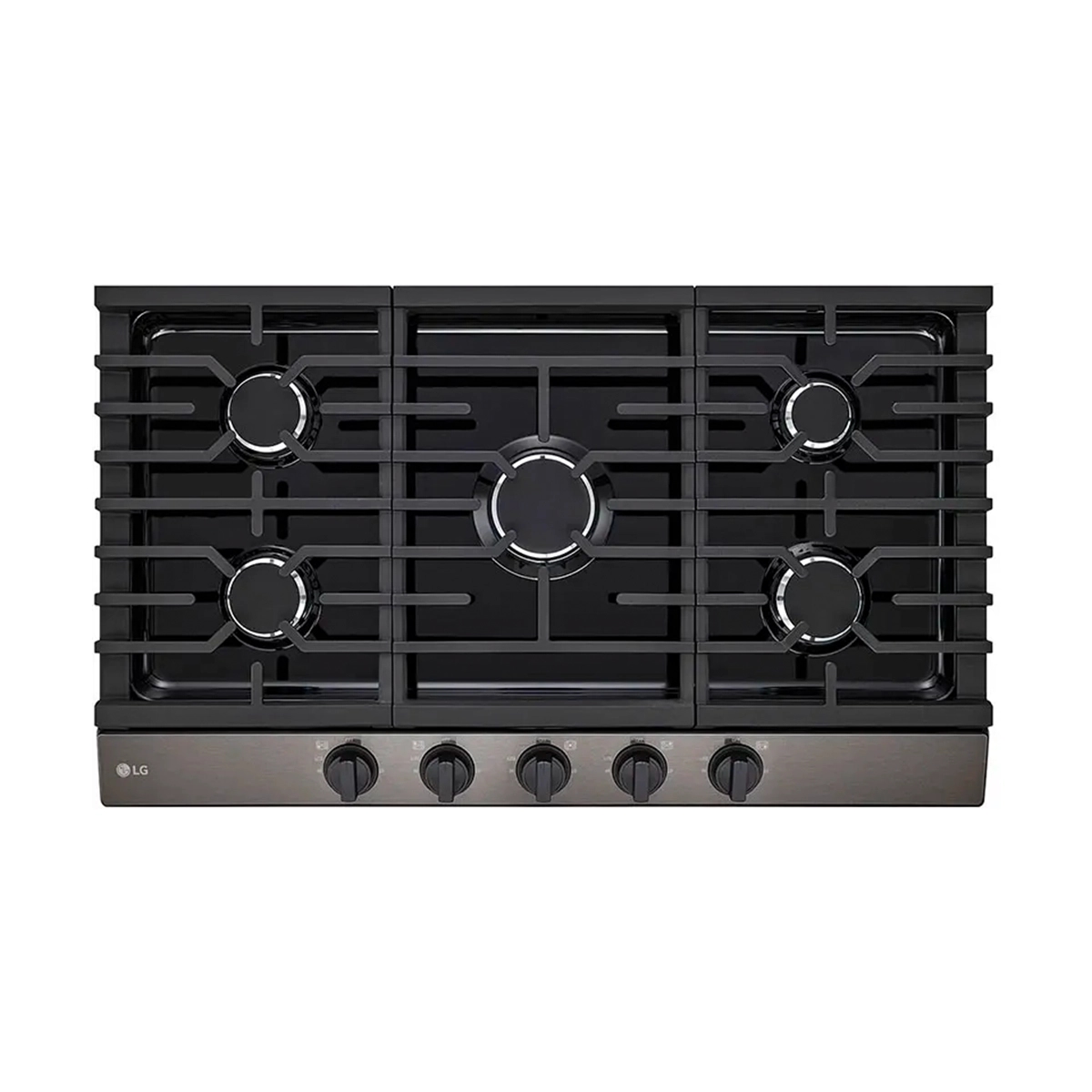Tope de Cocina a Gas de 90 Cm con 5 Hornillas en Vitrocerámica Color Negro LG