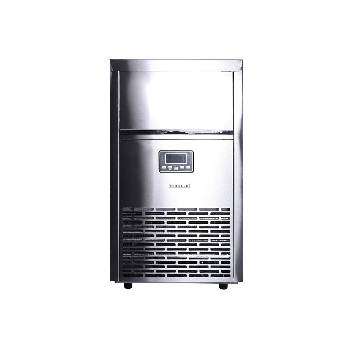 Fabricador De Hielo 45 Kg Acero Inoxidable Plata Ribelle