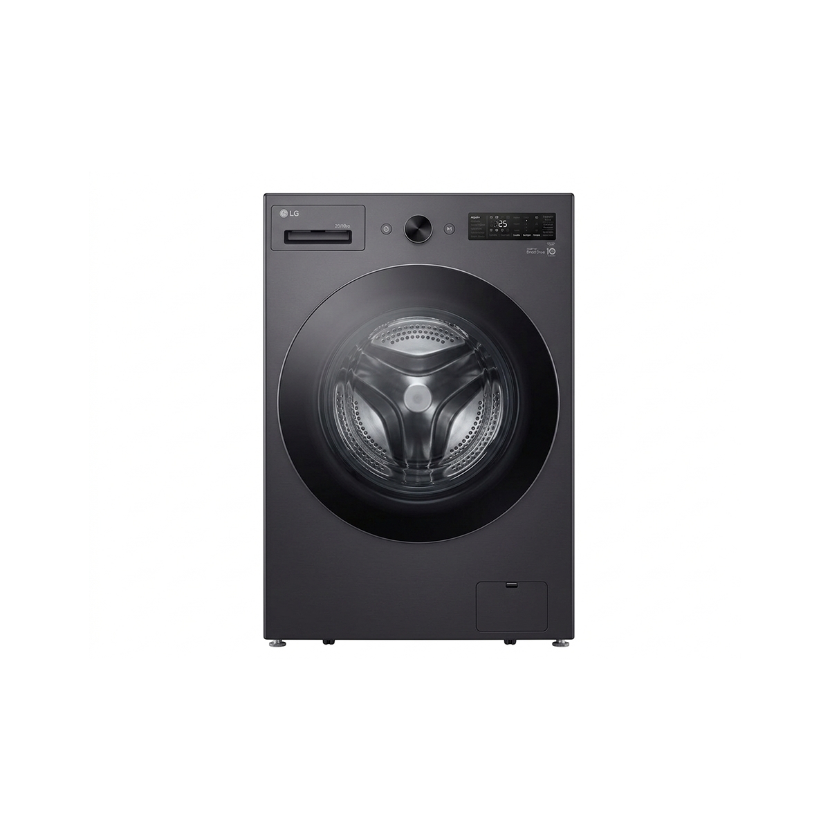 Lavadora Y Secadora Carga Frontal De 16 Kg Con Wi-Fi Color Negro LG
