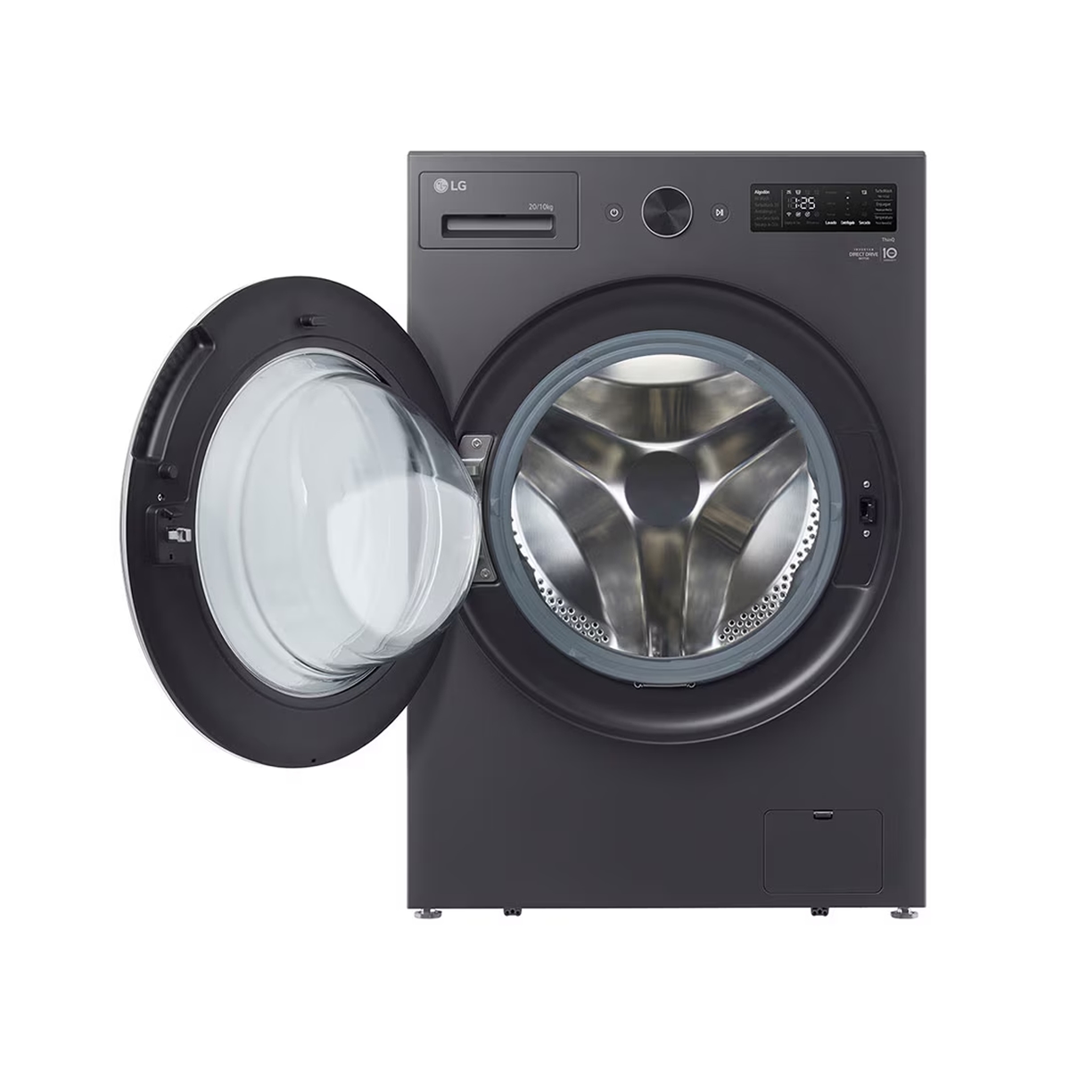 Lavadora Y Secadora Carga Frontal De 16 Kg Con Wi-Fi Color Negro LG - Miniatura 2