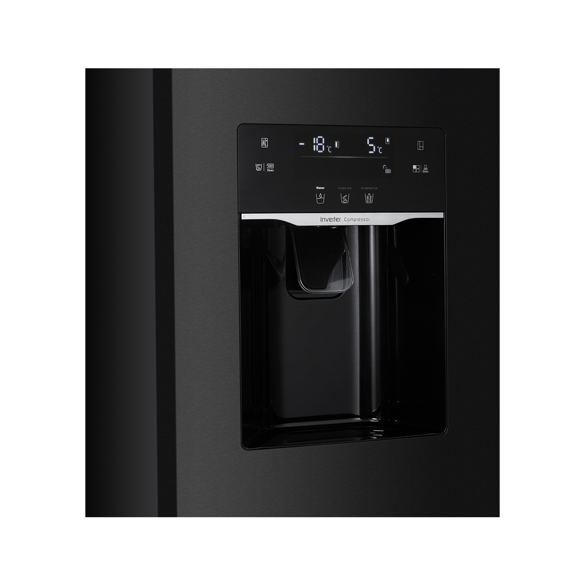 Nevera Side by Side Inverter 22 Pies con Dispensador y Fabricador de Hielo Color Negro Daewoo - Miniatura 3
