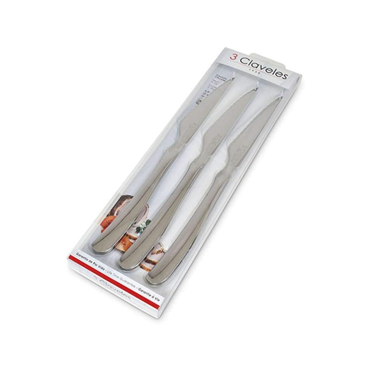 Juego De Cuchillos De 3 Piezas Color Plata Bergner - Miniatura 3