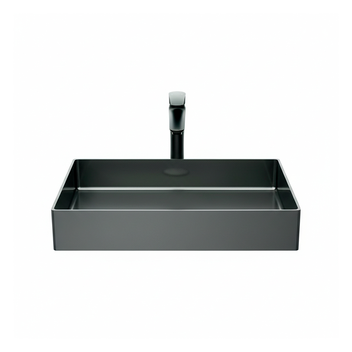 Lavamanos Rectangular Sobre Tope Color Negro Ribelle