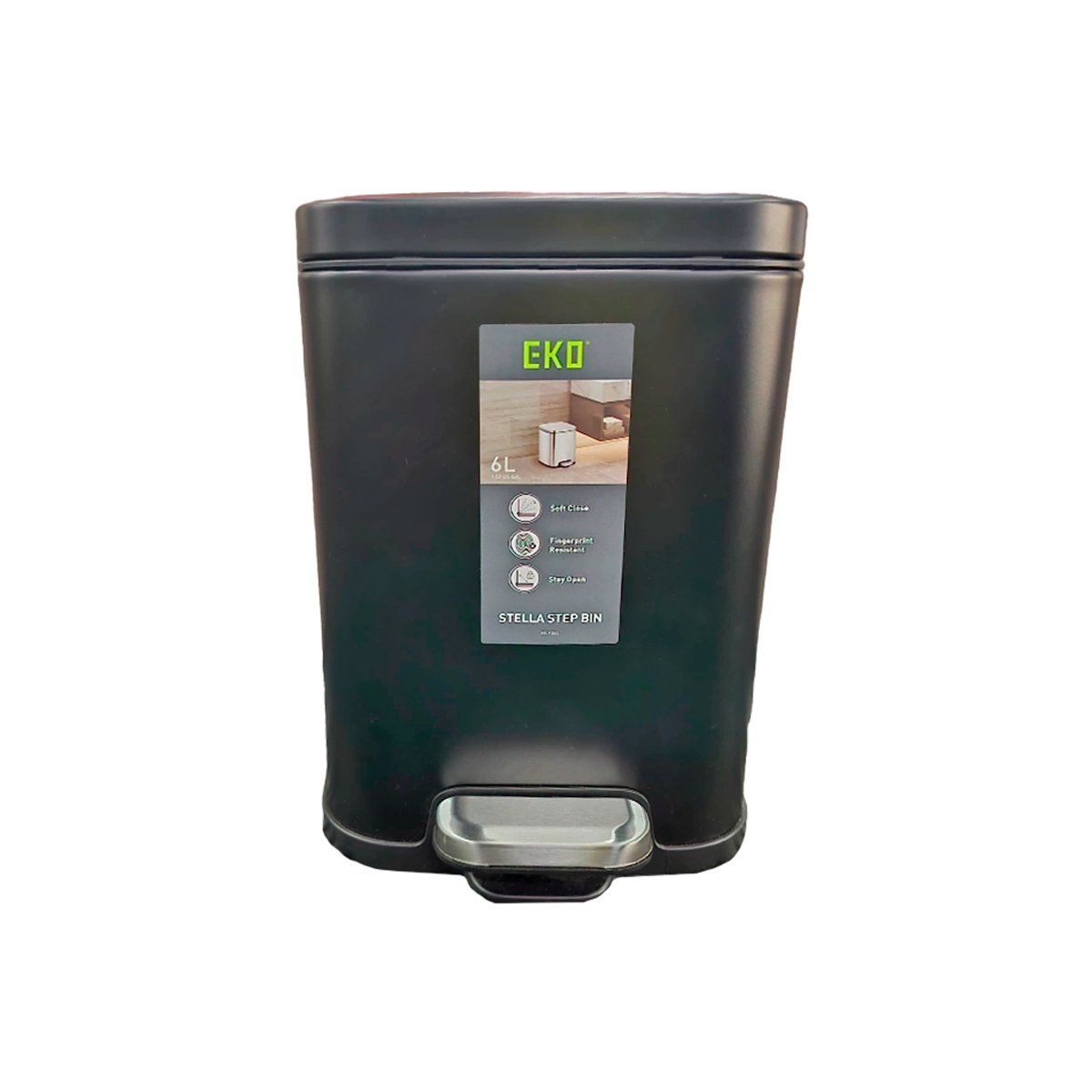 Papelera de Pedal 6 litros color gris EKO