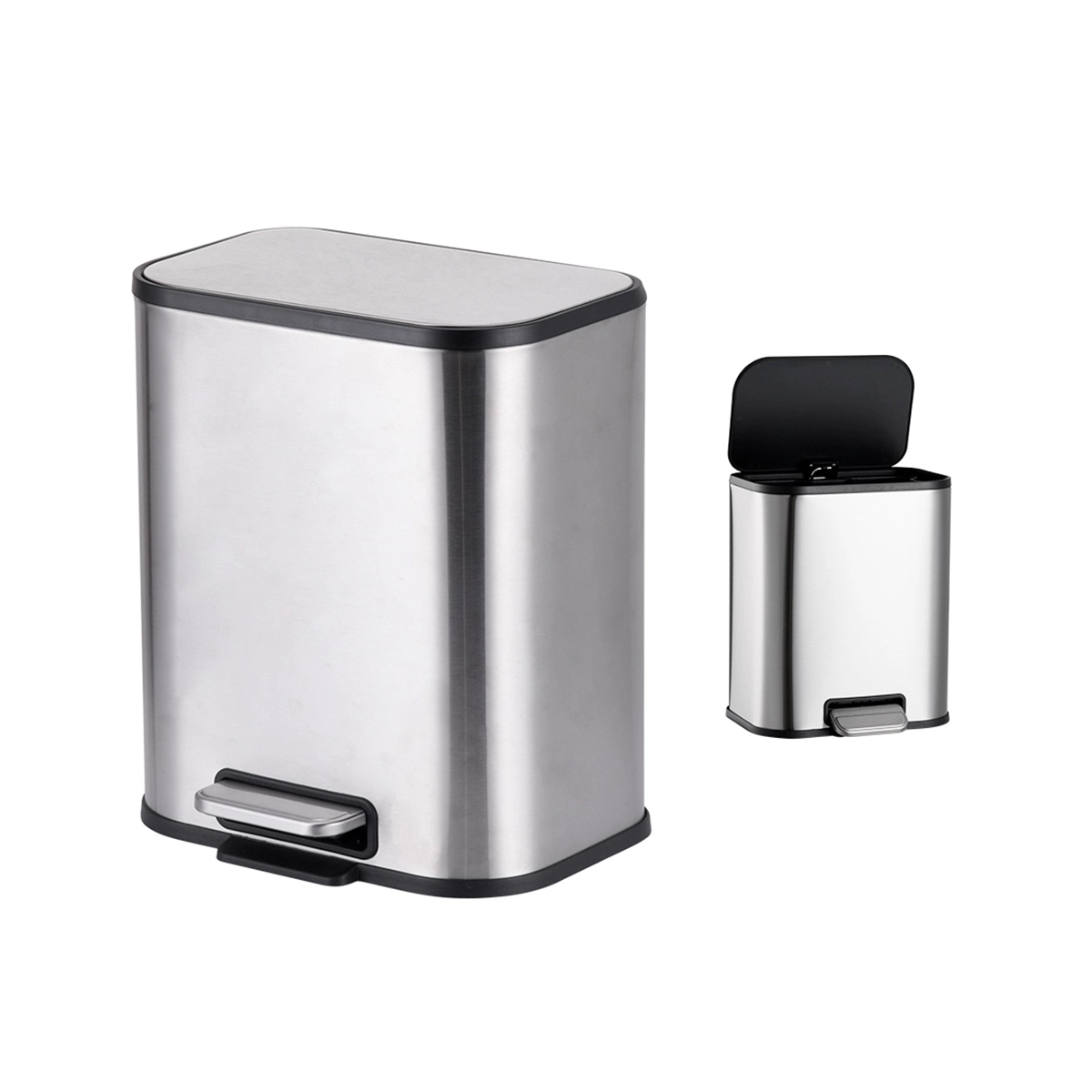 Basurero 5 Litros color gris Basic Home - Miniatura 2