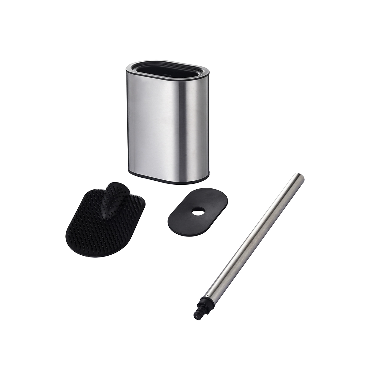 Cepillo de Inodoro con Almacenamiento Acero Inoxidable Basic Home - Miniatura 2
