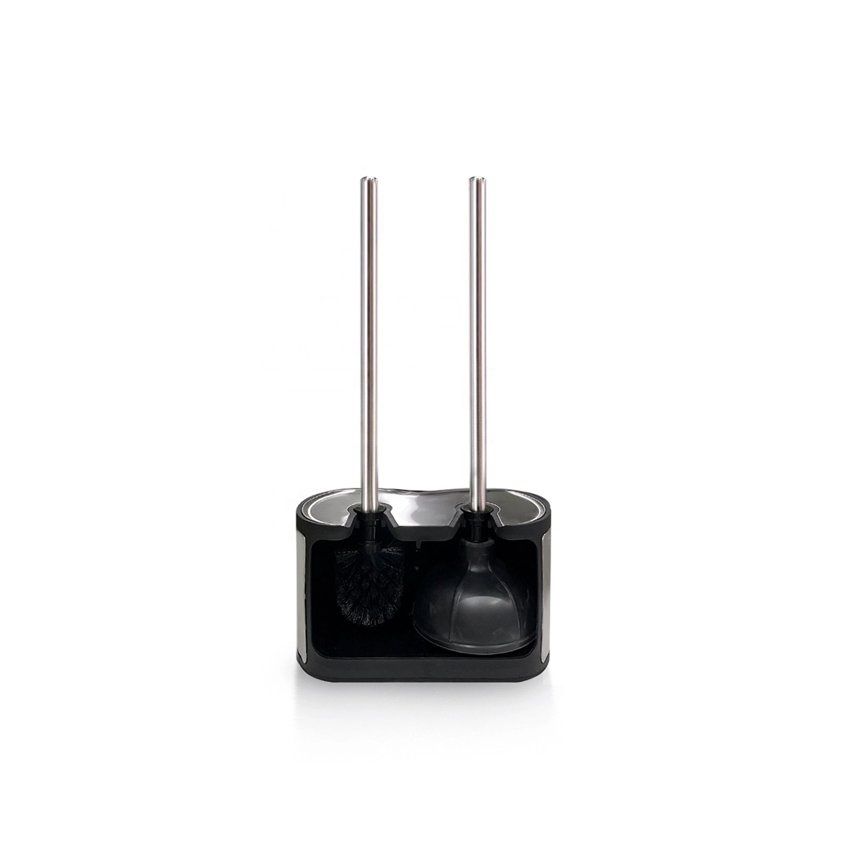 Set De Limpieza Para Baño Con Depósito Acero Inoxidable Basic Home - Miniatura 3