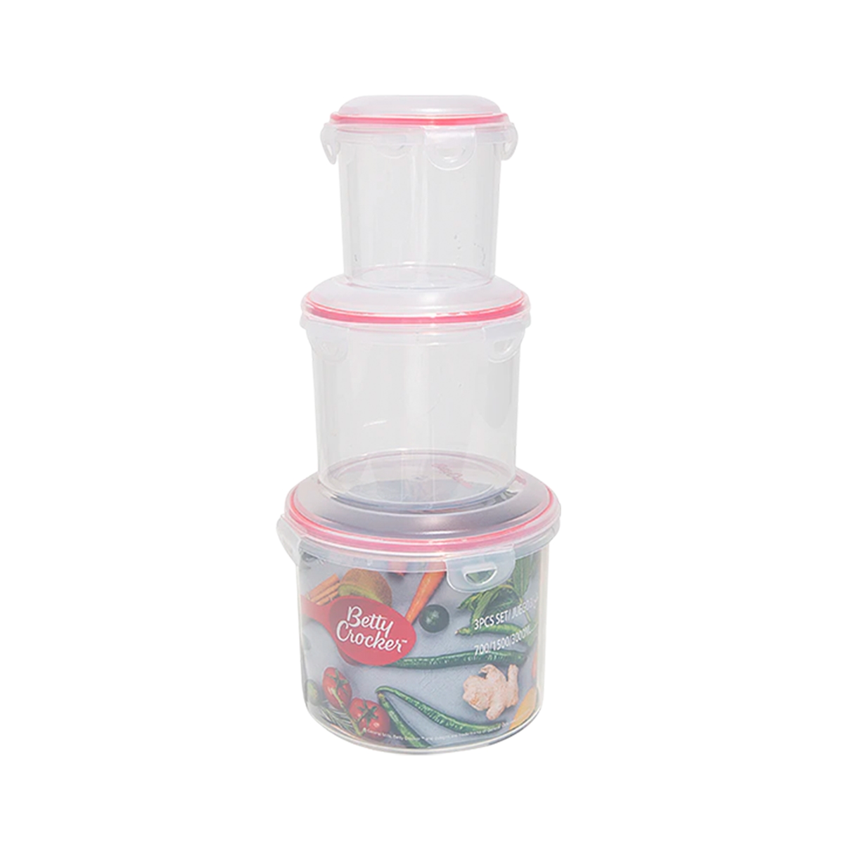 Envases Plásticos Cilíndricos 3 Piezas Betty Crocker