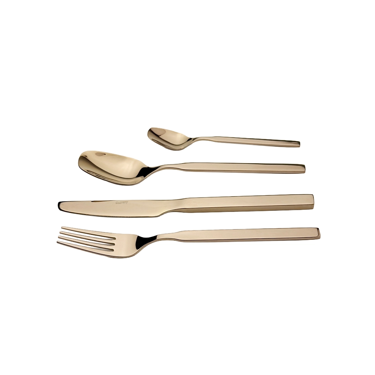 Juego De Cubiertos 16 Piezas Mango Liso Color Rose Gold Cutlery - Miniatura 2