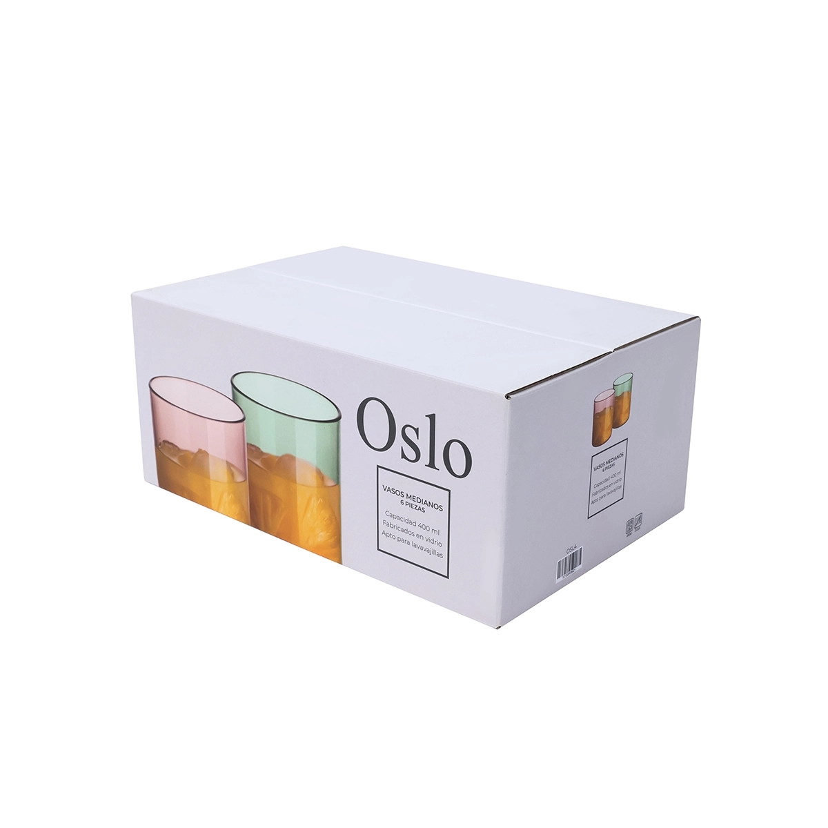 Vasos Medianos 6 Piezas color Rojo Verde Oslo - Miniatura 3