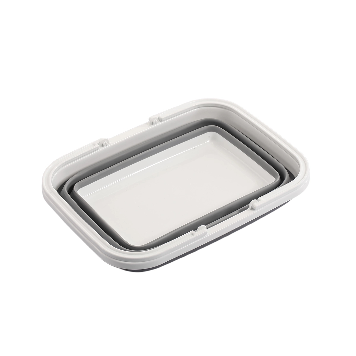 Canasta Plegable Multiuso Color Gris y Blanco Basic Home - Miniatura 2