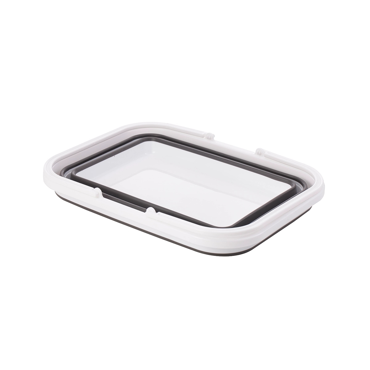 Canasta Plegable Multiuso Color Gris y Blanco Basic Home - Miniatura 3