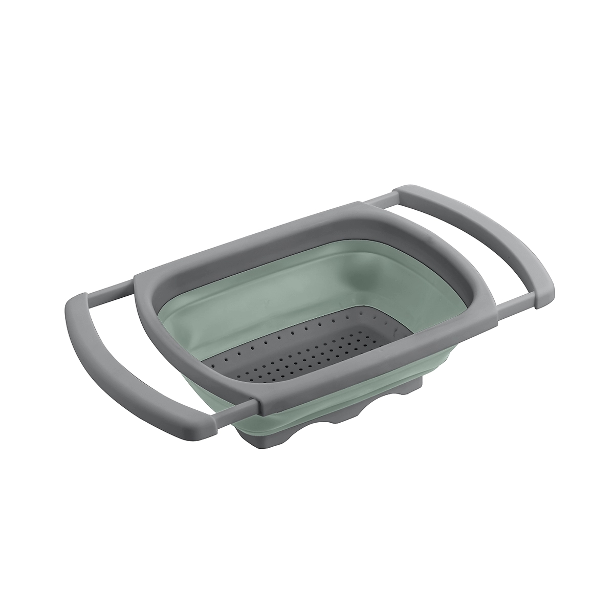 Colador Extensible Y Plegable Color Gris y Verde Baker House