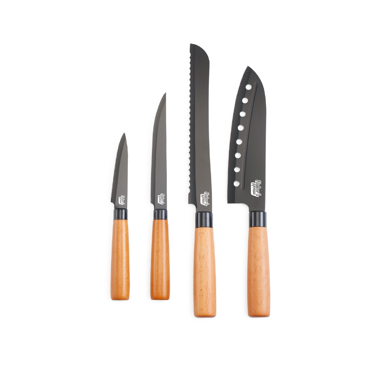 Set De Cuchillos De 4 Piezas De Acero Inoxidable Y Madera Baker House - Miniatura 3