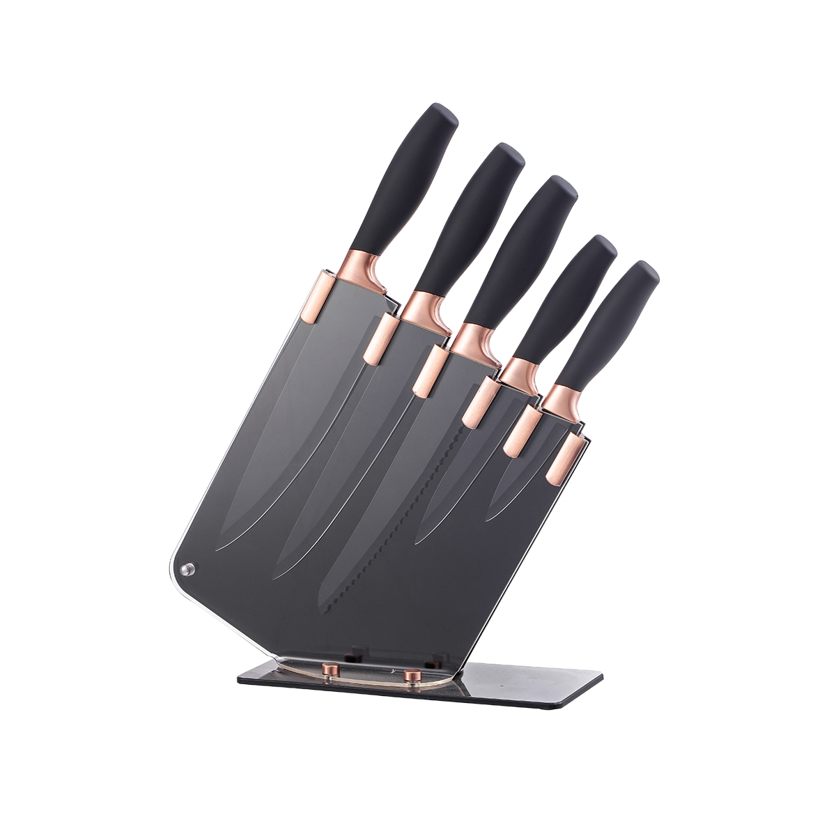 Set De Cuchillos 5 Piezas Con Base Transparente Baker House
