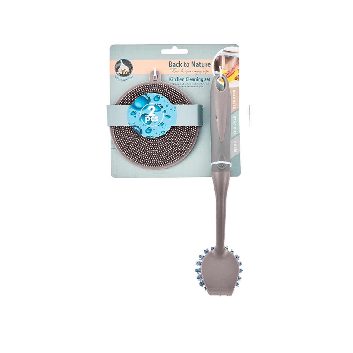 Set De Cepillos De Limpieza 2 Piezas De Silicona Basic Home - Miniatura 3