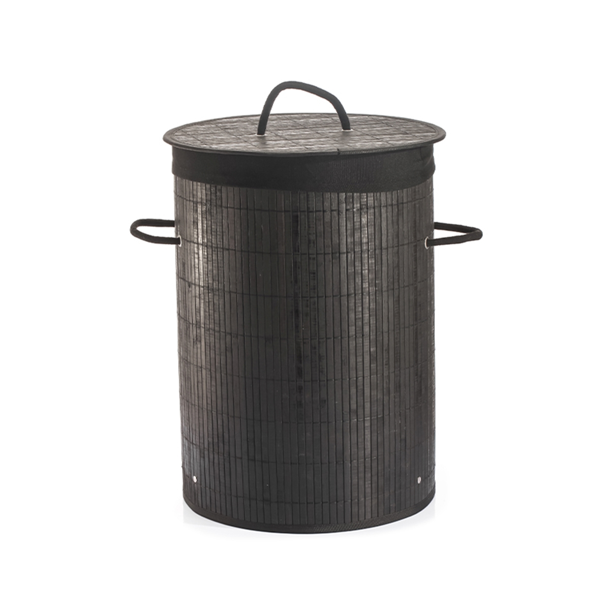 Cesta De Bambu 48 Litros Color Negro Basic Home