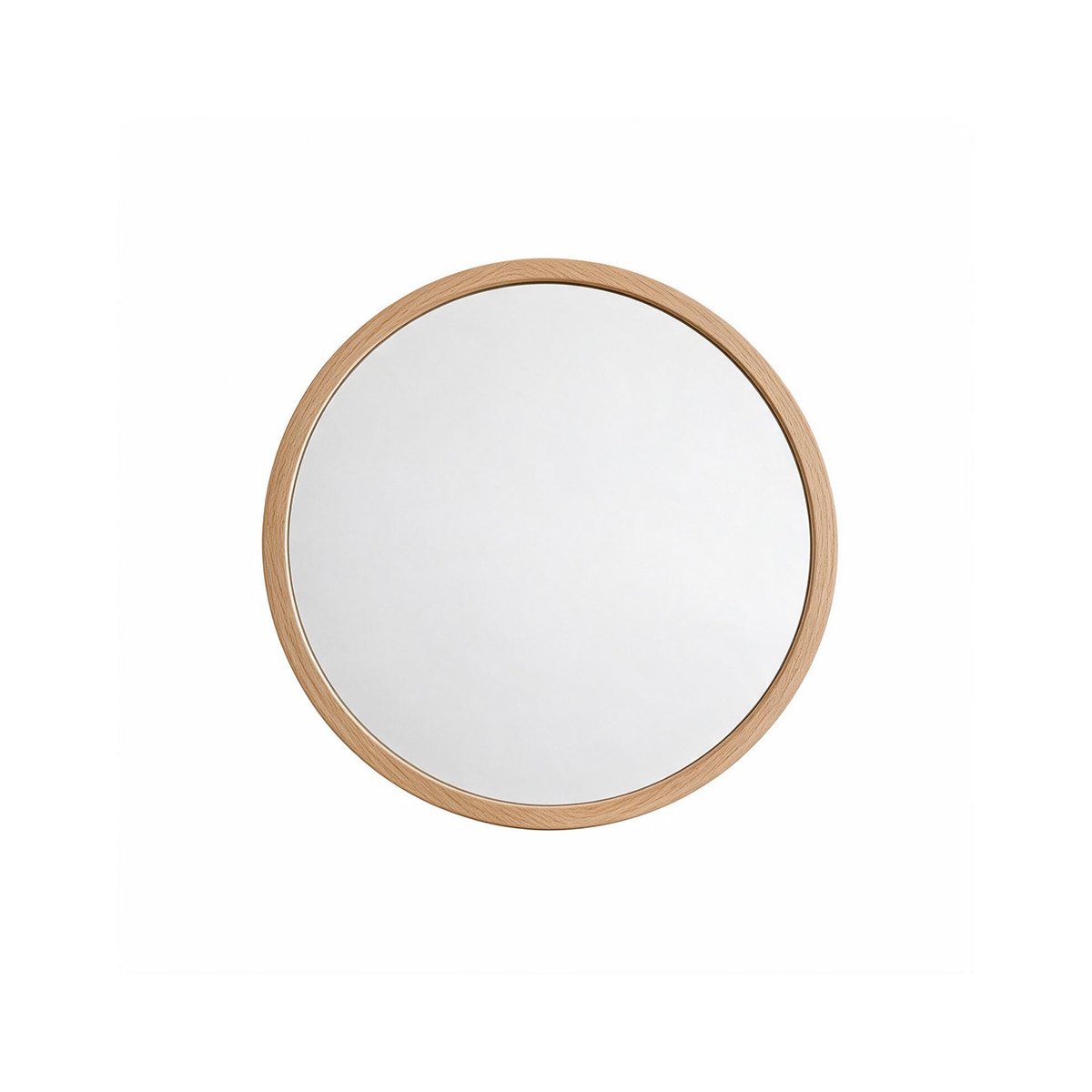Espejo De Pared Redondo 50 Cm Color Beige Basic Home