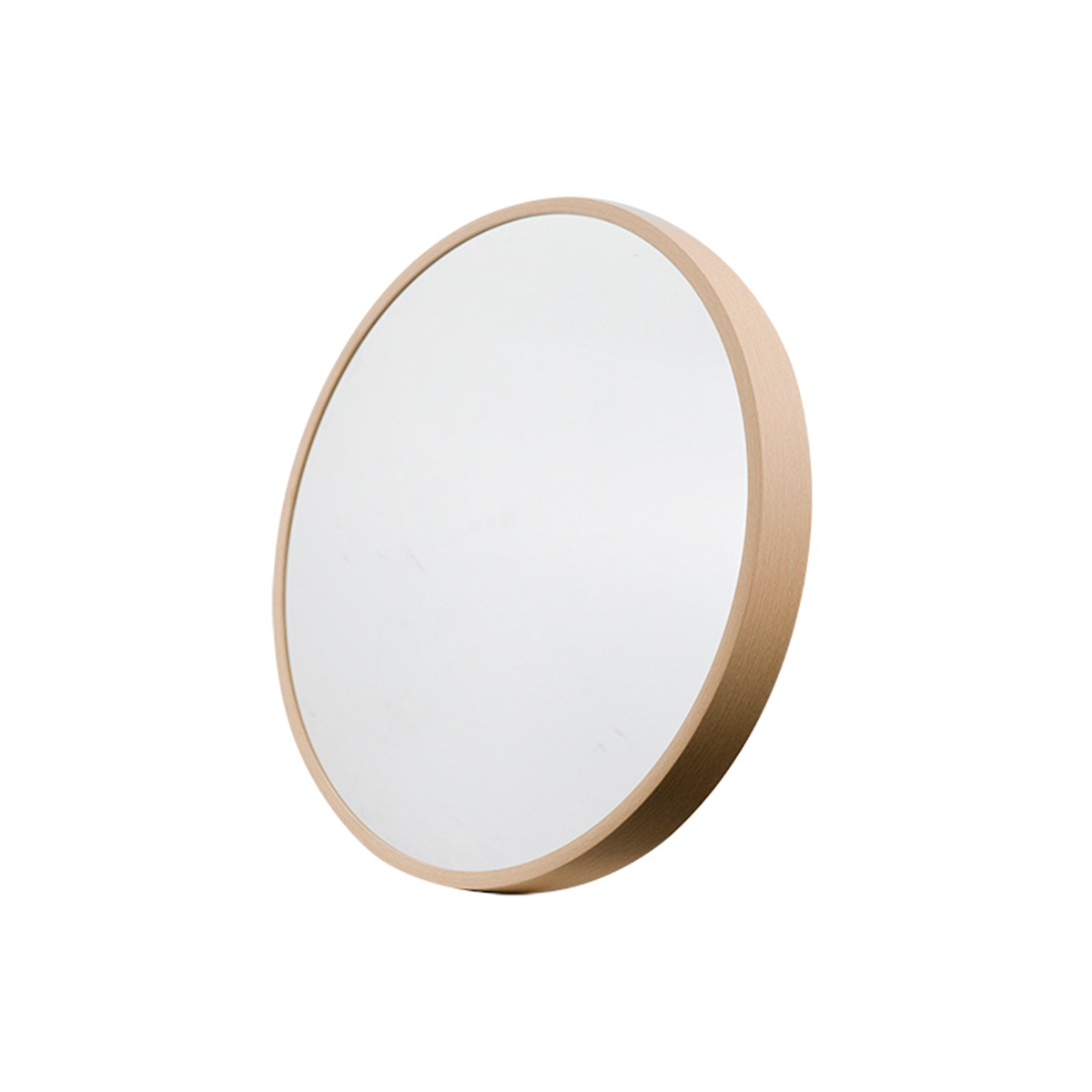 Espejo De Pared Redondo 50 Cm Color Beige Basic Home - Miniatura 2