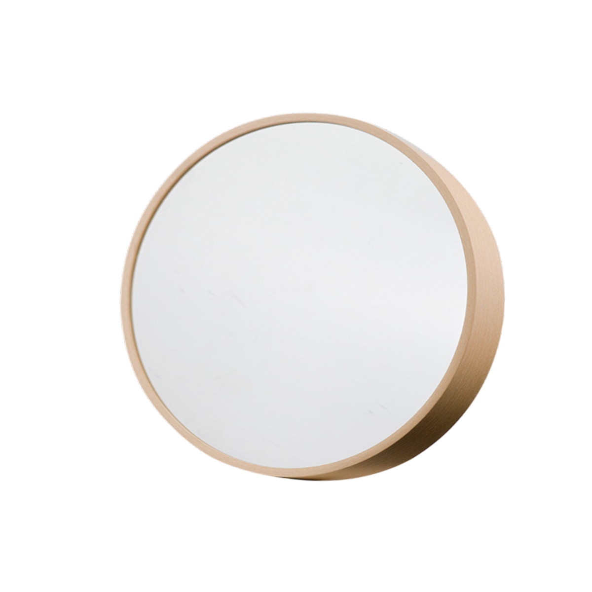 Espejo De Pared Redondo 50 Cm Color Beige Basic Home - Miniatura 3