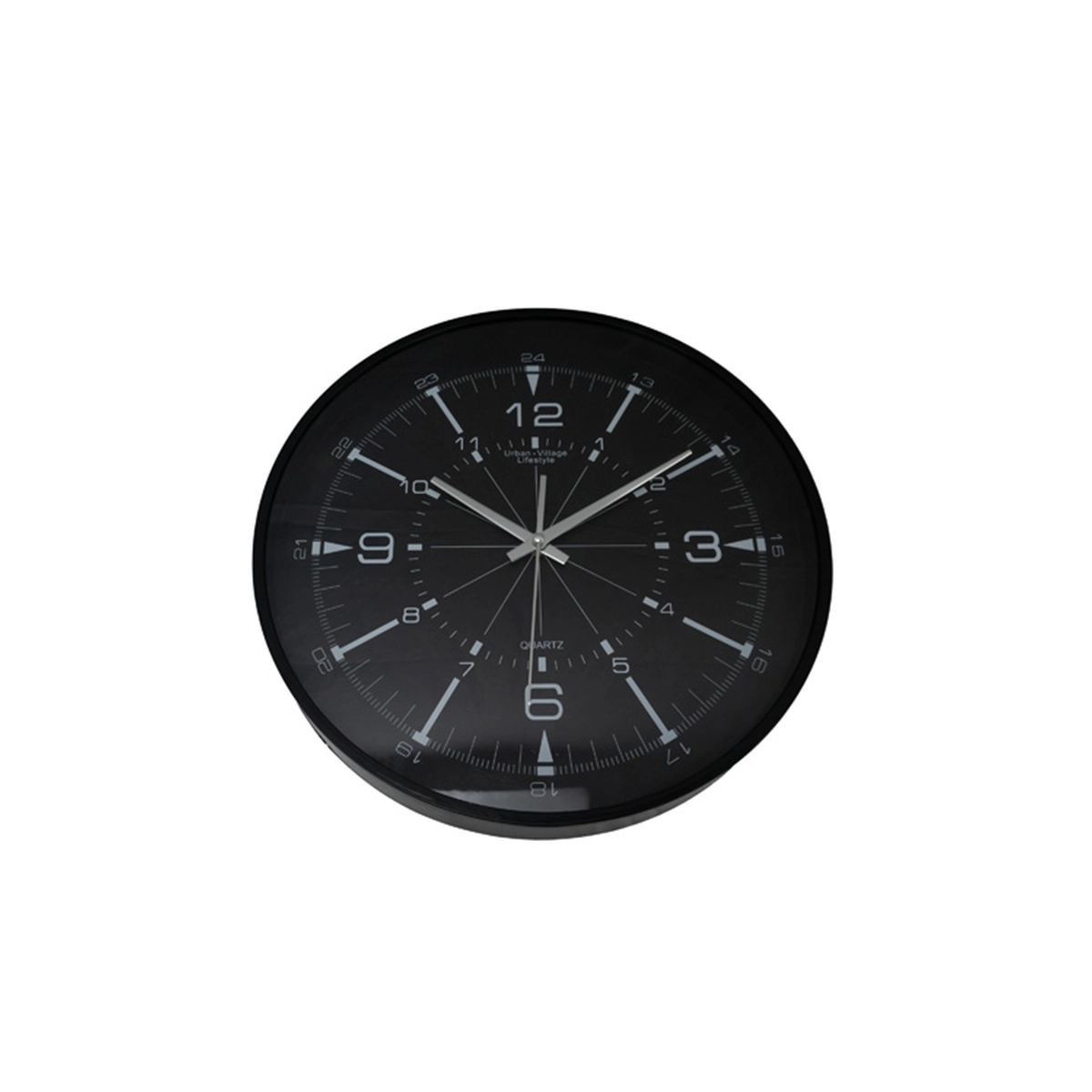Reloj De Pared Color Plateado Silencioso Urban Village