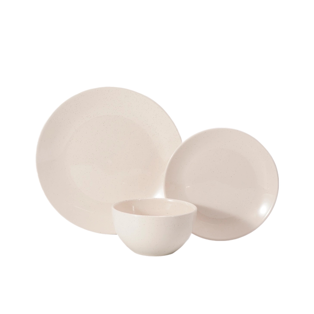 Vajilla Speckled 12 Piezas con Crema Oslo