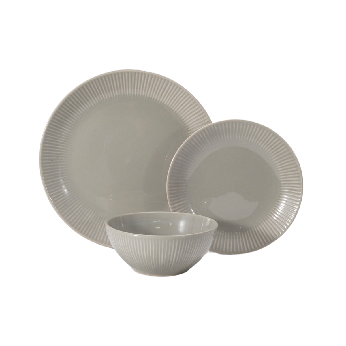 Vajilla Naturelle 12 Piezas color Gris Taupe