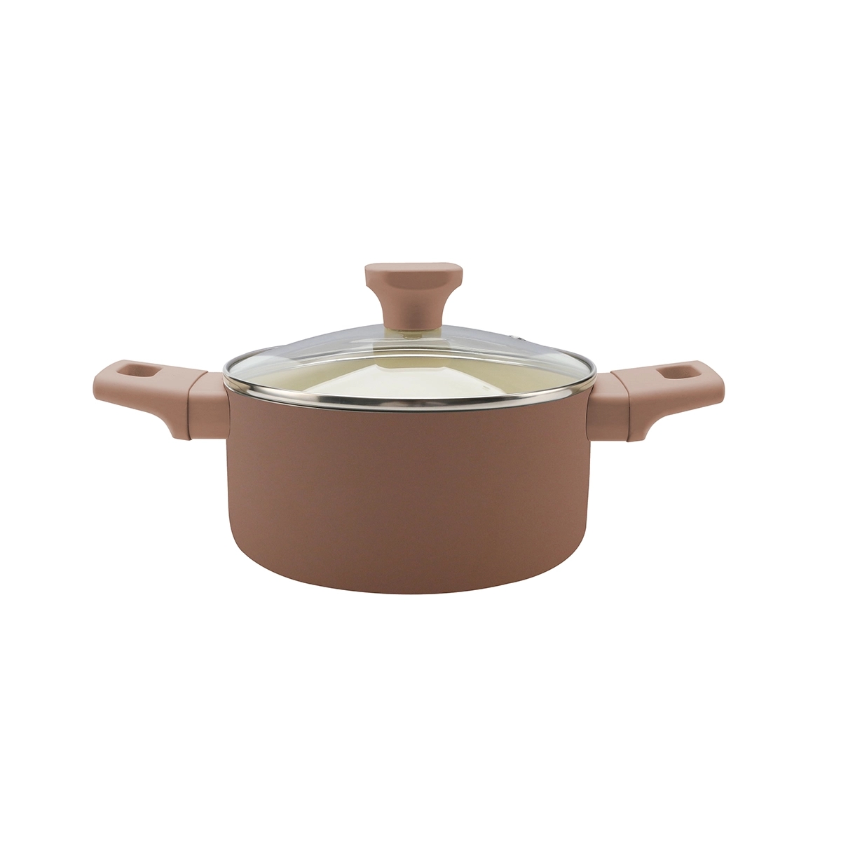 Olla Antiadherente 20 Cm con Tapa Rosado Muse Bremen