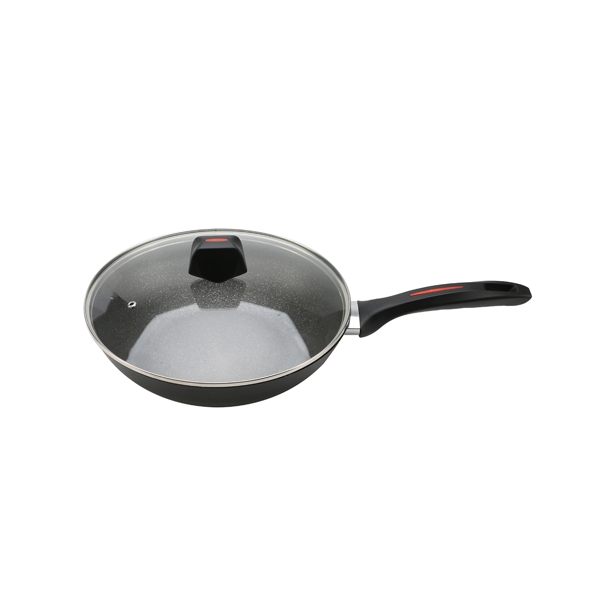 Sartén Tipo Wok Con Tapa Color Negro 32 Cm Bremen