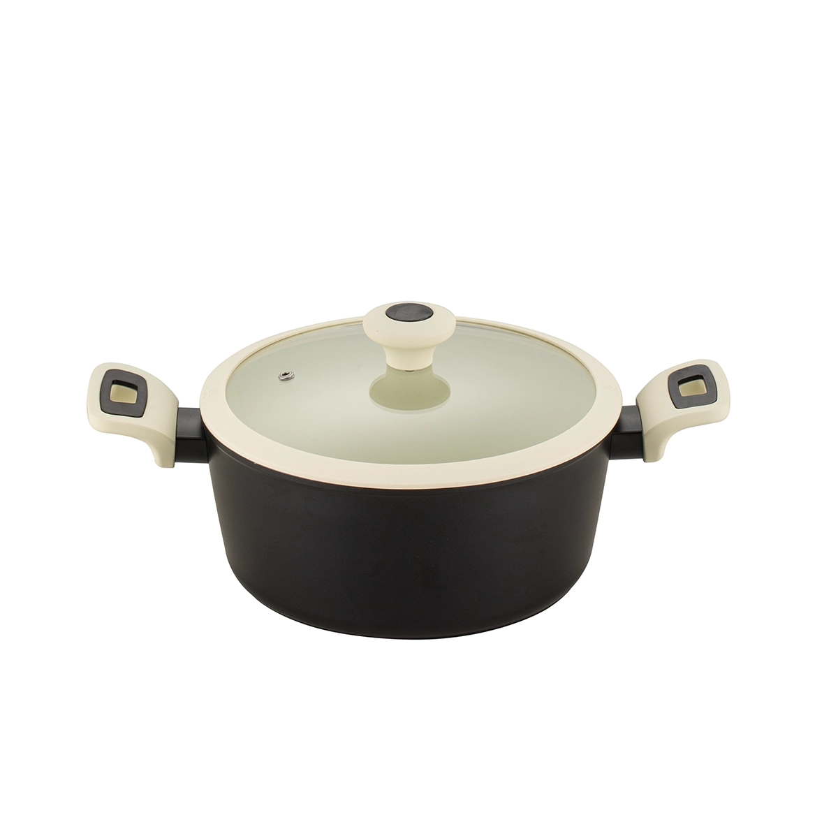 Olla De Cerámica Con Tapa De 24cm Color Negro Bremen