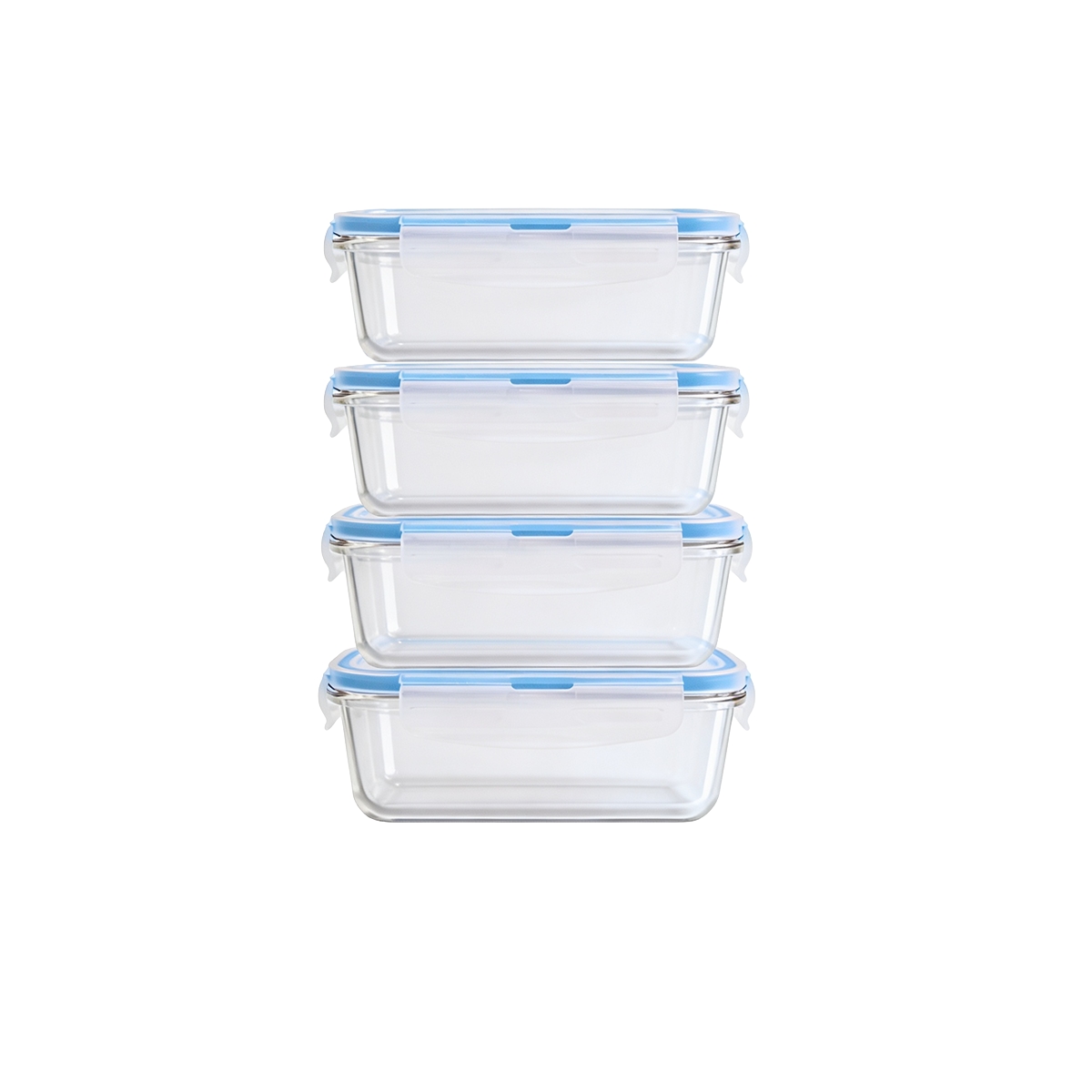 Juego de Recipientes Vidrio Con Tapa 4 Piezas Bremen