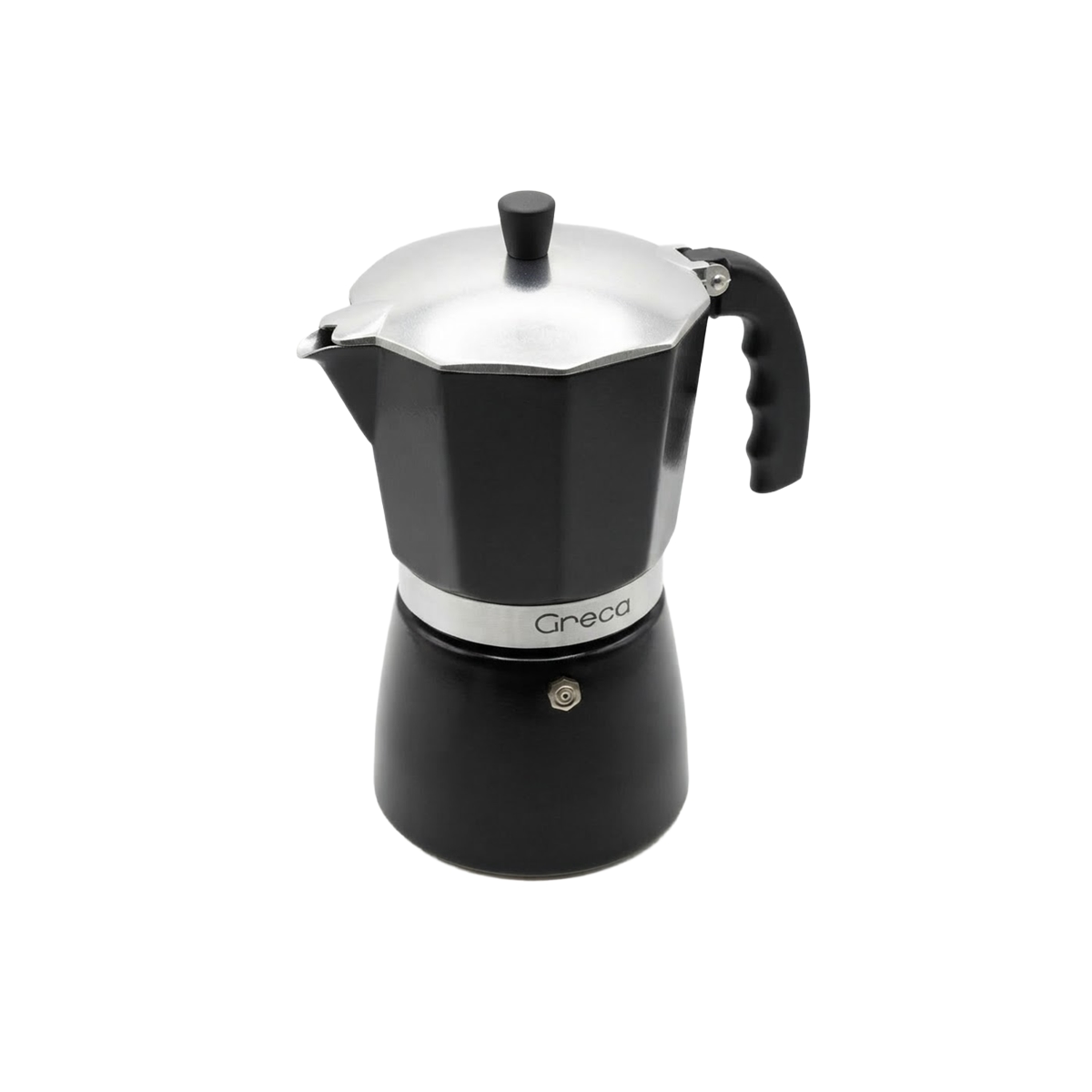 Cafetera Clasica 09 Tazas Color Negro Brillante Greca - Miniatura 2