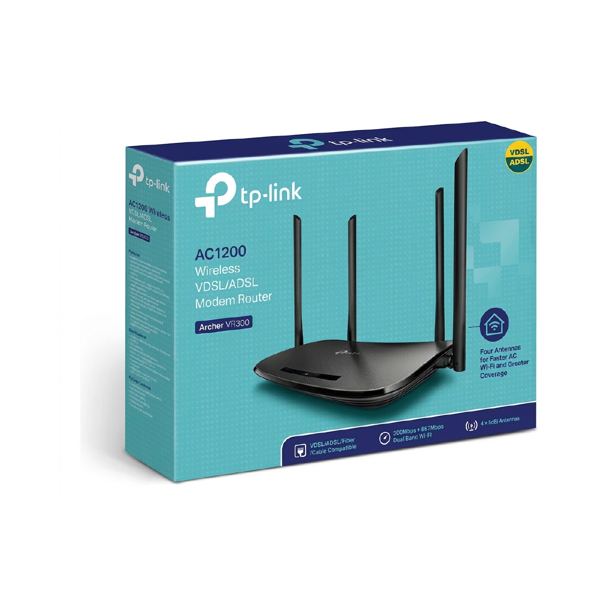 Módem Router Inalámbrico AC1200 VDSL/ADSL VR300 en Color Negro TP-Link - Miniatura 3