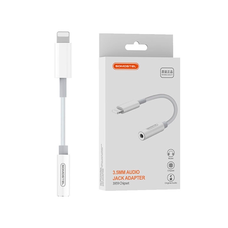 Adaptador de Audio Lightning para iPhone color Blanco Somostel - Miniatura 3