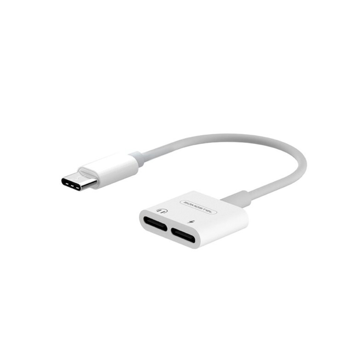 Adaptador de Carga y Audio Color Blanco Somostel